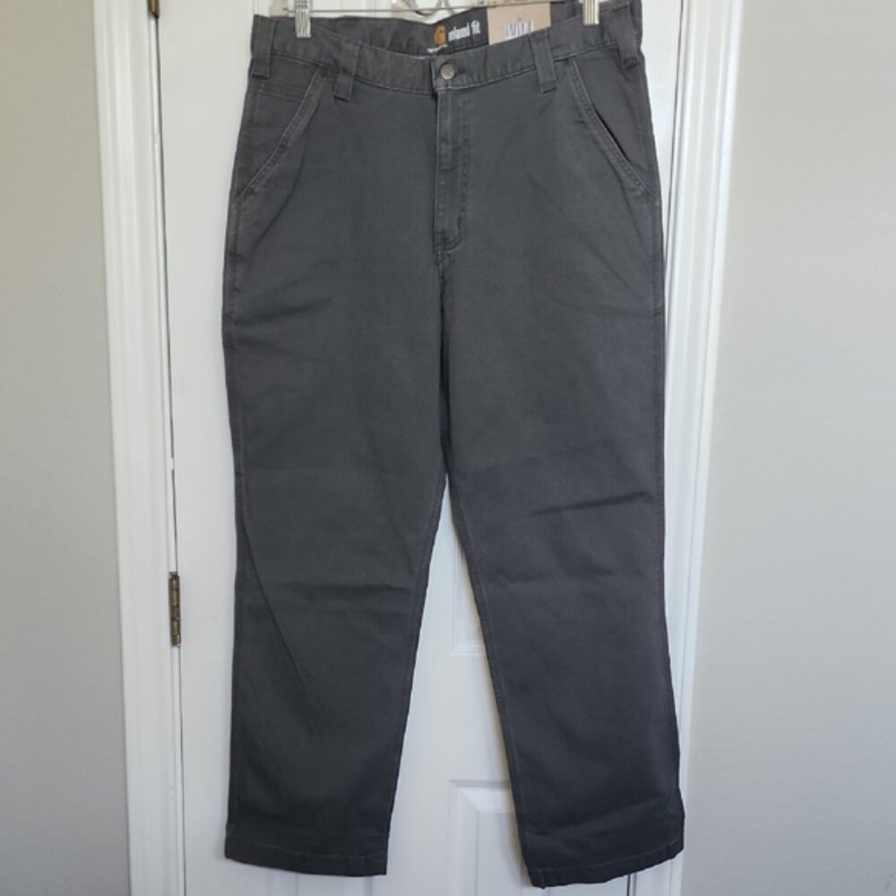 NWT Men's Carhartt Rigby Dungaree Rugged Flex Pants Relaxed Fit Gray 36x30